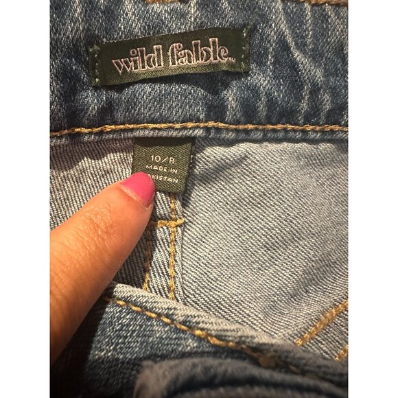 WILD FABLE Medium Wash Wide Leg Crop Jeans Size 10 - Picture 4 of 7